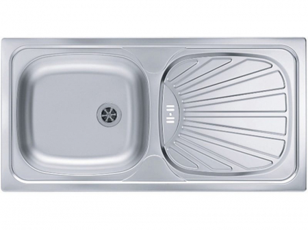 Chiuvete bucatarie inox - Chiuveta bucatarie inox satin cu picurator, dreapta, Alveus Basic 80