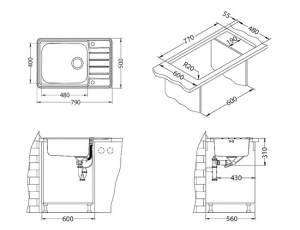 Chiuveta bucatarie inox satinat, Alveus Praktik 120 [2]