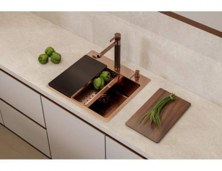 Chiuveta bucatarie inox culoare cupru Alveus Pure 70 [2]