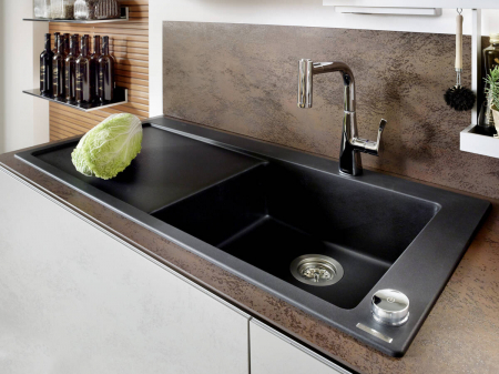 Chiuveta bucatarie neagra, dreptunghiulara SilicaTec Hansgrohe 43314170 [2]
