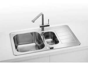 Chiuveta bucatarie inox doua cuve, crom satin, Alveus Line Maxim 70 [1]