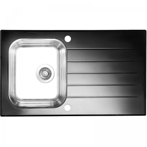 Bucatarie - Chiuveta bucatarie inox si sticla neagra Alveus Glassix 10