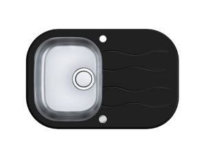Bucatarie - Chiuveta bucatarie inox si sticla securizata neagra Alveus Wave 20