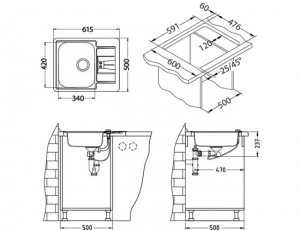 Chiuveta bucatarie inox, cu picurator, culoare cupru, Alveus Monarch Line 60 [1]
