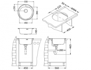 Chiuveta bucatarie inox rotunda culoare antracit Alveus Monarch Form 30 [1]