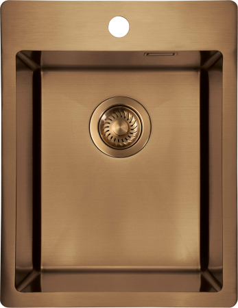 Chiuveta bucatarie din inox, bronz, 50.5x39 cm, Deante Olfato Precious