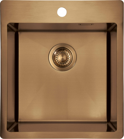 Chiuveta bucatarie din inox, bronz, 45x50.5 cm, Deante Olfato Precious