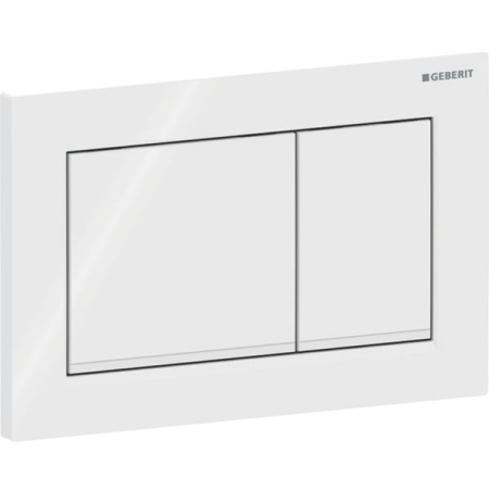 Clapeta actionare dubla rezervor wc alb lucios cu banda de design de culoare alb mat Geberit Omega20 [0]