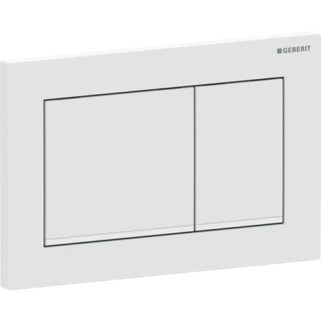 Clapeta actionare dubla rezervor wc alb mat cu banda de design de culoare alb lucios, Geberit Omega20 [0]