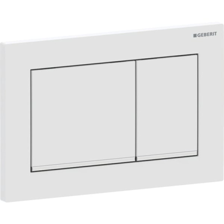 Clapete de actionare - Clapeta actionare dubla rezervor wc alb mat cu banda de design de culoare crom lucios Geberit Omega20