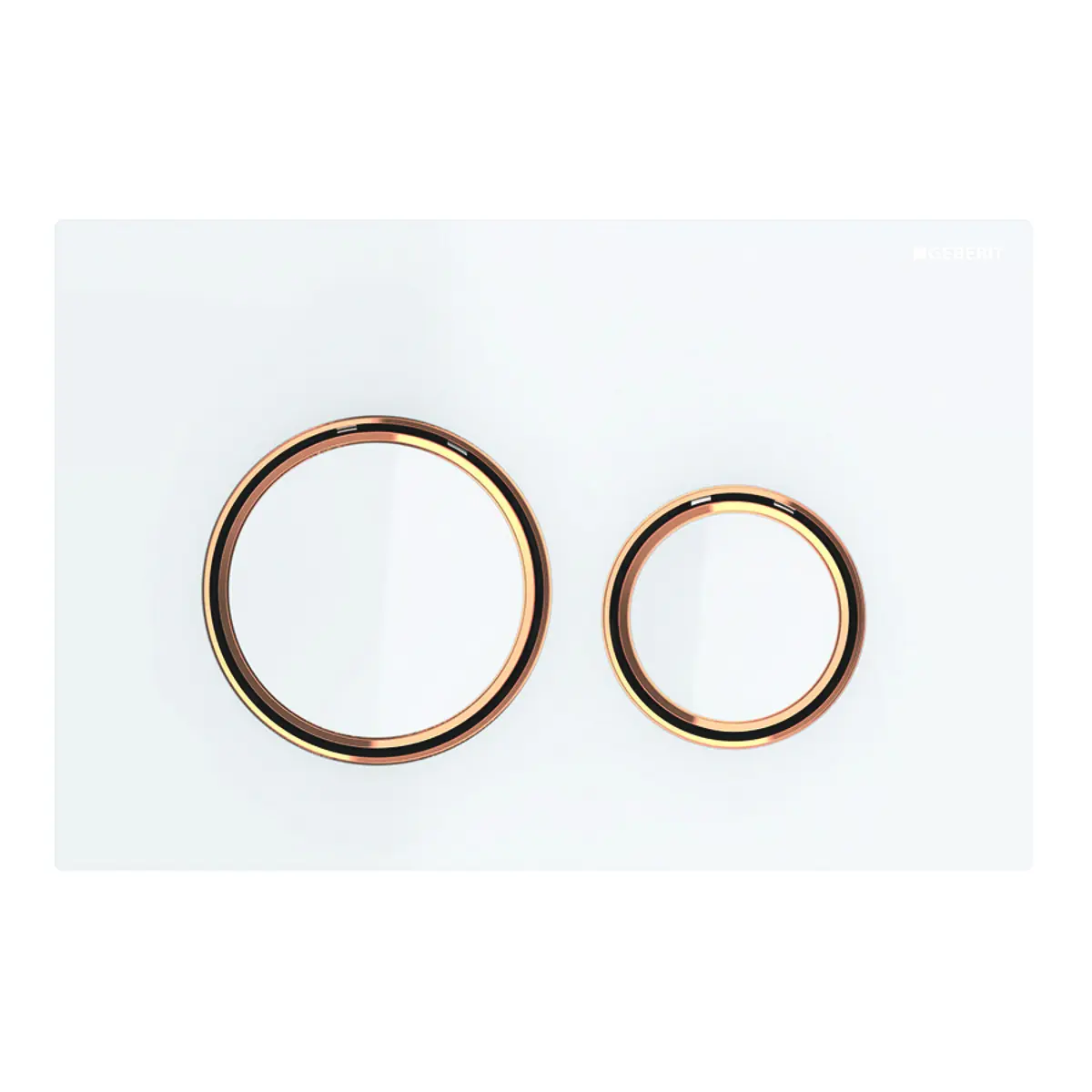 Clapete de actionare - Clapeta actionare dubla rezervor wc, alb/sticla lucioasa cu inel de design aur rosu, Geberit Sigma50