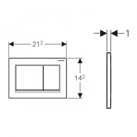 Clapeta actionare dubla rezervor wc alb mat cu banda de design de culoare alb lucios, Geberit Omega20 [1]