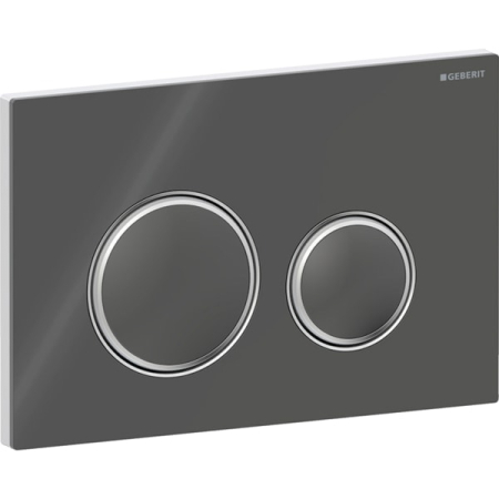 Clapete de actionare - Clapeta de actionare rezervor wc ardezie neagra si crom lucios, Geberit Sigma50