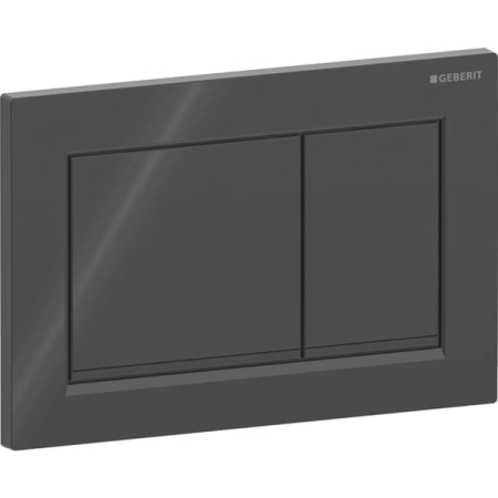 Clapete de actionare - Clapeta actionare dubla rezervor wc negru lucios cu banda de design de culoare negru mat Geberit Omega20