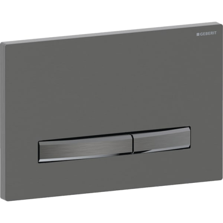 Clapeta actionare dubla rezervor wc, placa de fixare / placa de acoperire / tasta crom negru, Geberit Sigma50 [0]