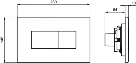 Clapeta actionare pneumatica rezervor wc crom lucios Ideal Standard Solea P2 [2]