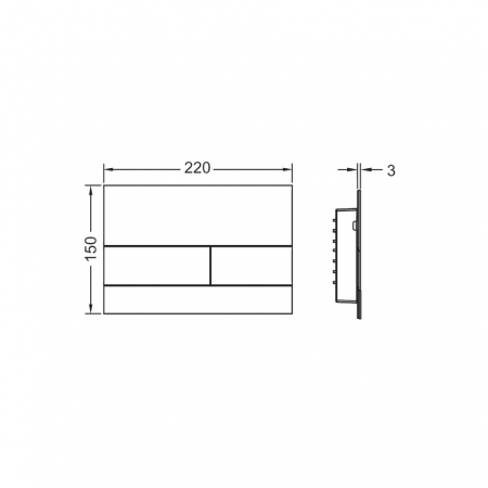 Clapeta actionare rezervor incastrat, alb lucios, dual-flush, TECE Square [1]