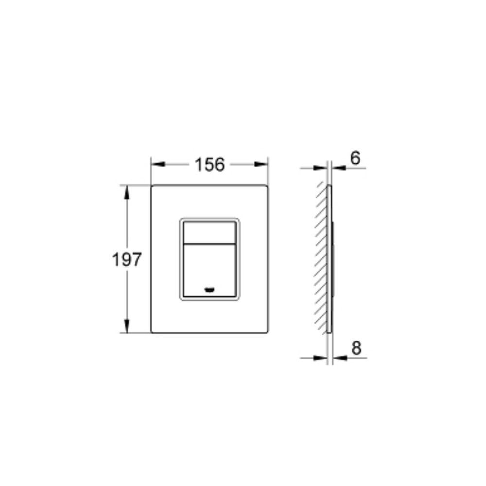 Clapeta de actionare neagra din sticla securizata Grohe Skate Cosmopolitan [2]