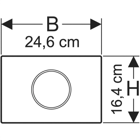 Clapeta de actionare pentru rezervor, automata / fara atingere, negru / mat cu inel de design negru / lucios, Geberit Sigma10 [1]