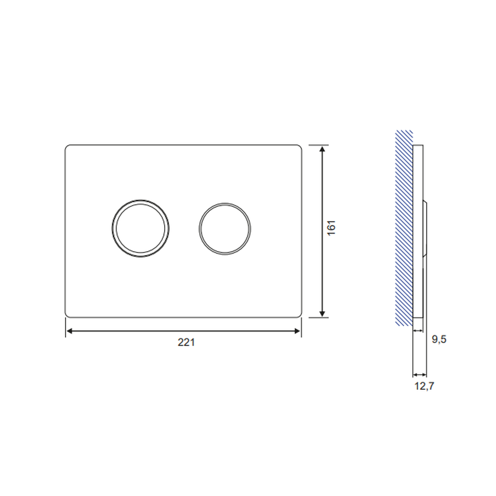 Clapeta actionare rezervor wc crom lucios Cersanit Accento II [1]