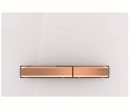 Clapete de actionare - Clapeta actionare rezervor wc Geberit, alb detalii rose/gold, Sigma50
