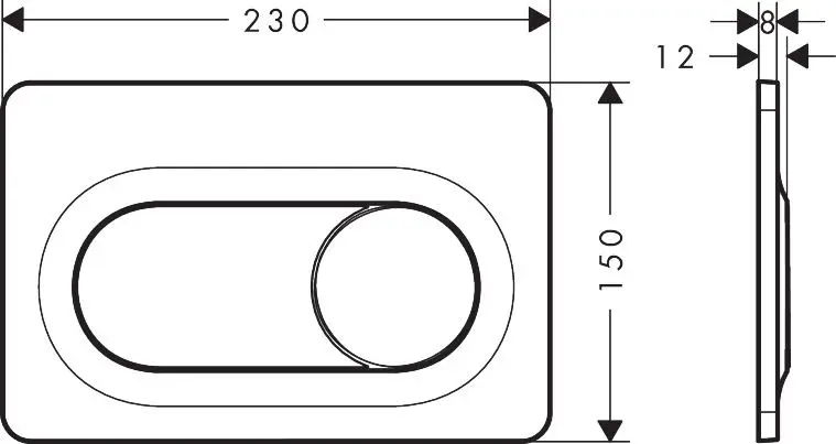 Clapeta de actionare, alb mat, spalare dubla, Hansgrohe iFrame Original [2]