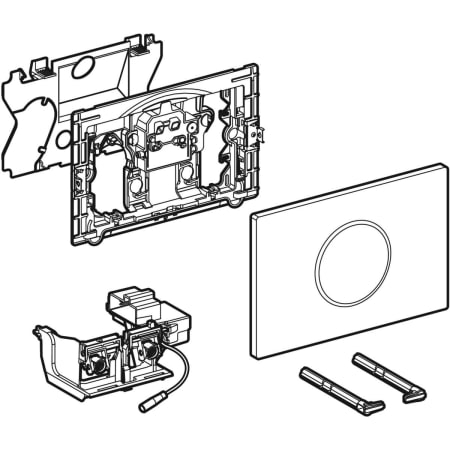 Clapeta de actionare pentru rezervor, automata / fara atingere, crom cu inel de design crom lucios, Geberit Sigma10 [2]