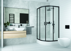 Cabina de dus semirotunda neagra 90x90 cm Deante Funkia [1]