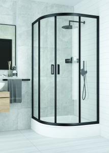 Cabina de dus semirotunda neagra 90x90 cm Deante Funkia [2]