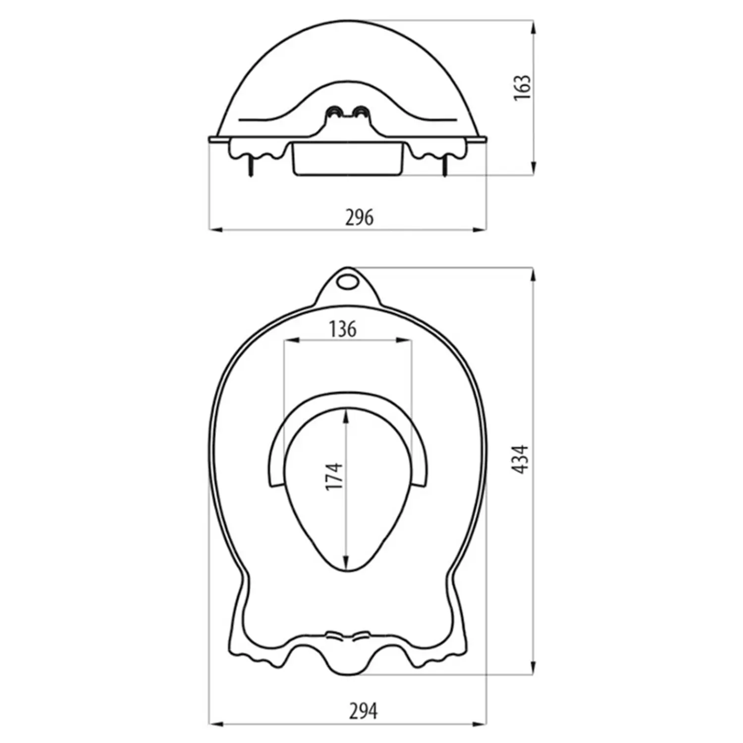 Colac WC copii fara capac, 43,4 cm x 29,4 cm, roz. plastic, Aqualine Duck [3]