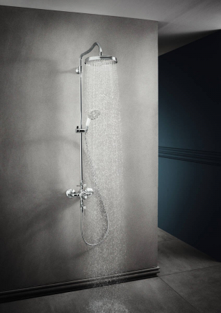 Coloana de dus crom cu baterie termostatata si palarie rotunda Hansgrohe Axor Montreux 240 [1]