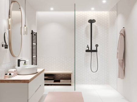 Coloana de dus negru mat Pulsify S cu baterie termostatata Hansgrohe ShowerTablet Select 400 [1]