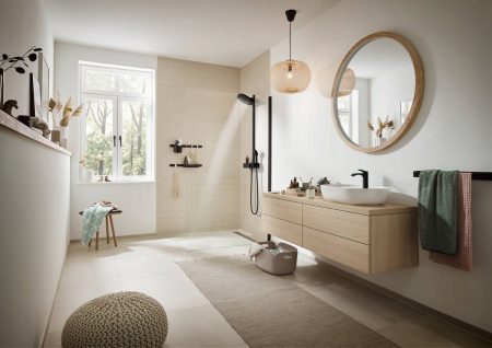 Coloana de dus negru mat Pulsify S cu baterie termostatata Hansgrohe ShowerTablet Select 400 [3]