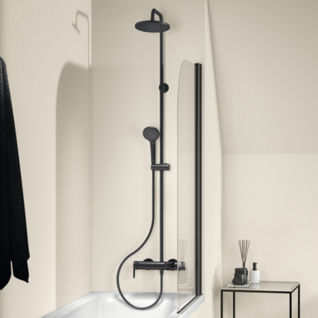 Coloana de dus cu baterie monocomanda si pipa cada Ideal Standard Cerafine O negru mat [1]