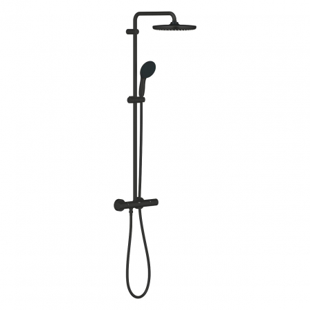 Coloane de dus - Coloana de dus cu baterie termostatata, culoare negru mat, Grohe Tempesta 250