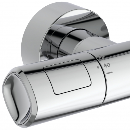 Coloana de dus cu baterie termostatata Ideal Standard Ceratherm T100 crom lucios, palarie patrata [3]