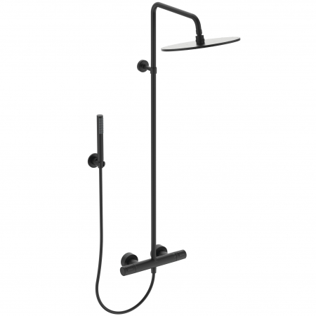 Coloane de dus - Coloana de dus cu baterie termostatata Ideal Standard Ceratherm T25 negru mat