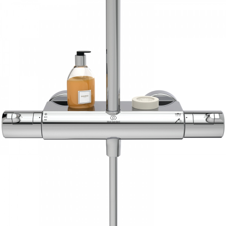 Coloana de dus cu baterie termostatata si etajera Ideal Standard Ceratherm T50 crom lucios [4]