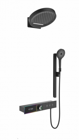 Coloane de dus - Sistem duș digital smart 3 funcții cu afișaj LED, palarie dus Ø32cm și panou termostatic, Form Harmony