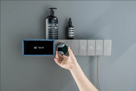 Sistem duș digital smart 3 funcții cu afișaj LED, palarie dus Ø32cm și panou termostatic, Form Harmony [3]
