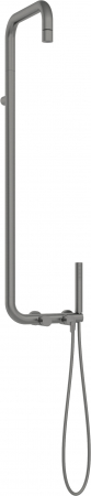 Coloane de dus - Coloana de dus culoare titan cu baterie monocomanda Deante Silia