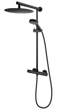 Coloana de dus FDesign Anima, baterie termostatata, negru mat [2]