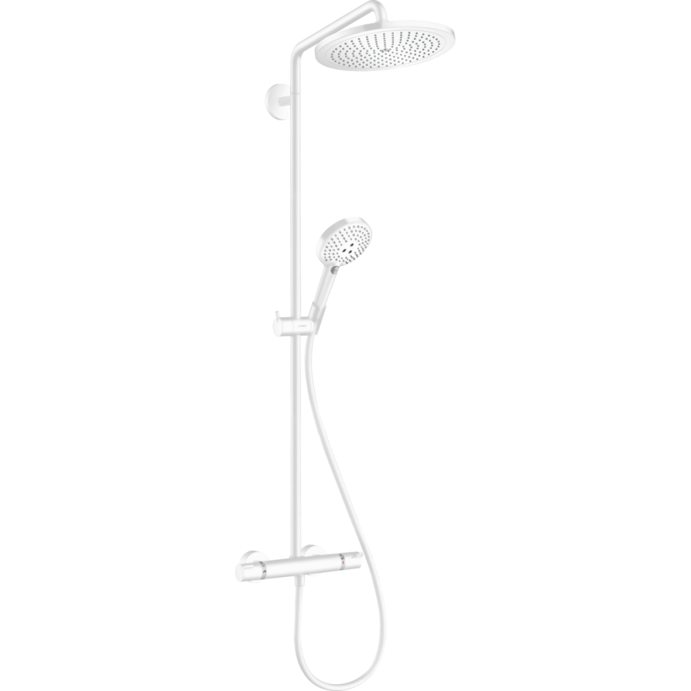 Coloane de dus - Coloana dus cu baterie termostatata inclusa culoare alb mat, Hansgrohe, Croma Select S