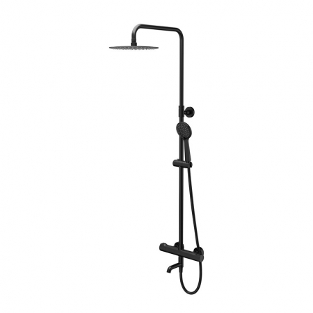 Coloane de dus - Coloana dus cu baterie termostatata neagra cu 3 functii de curgere, Cersanit City