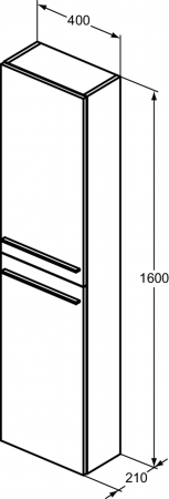 Dulap baie suspendat Ideal Standard i.Life S, 160 cm, 2 usi, gri mat [4]