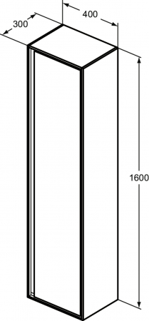 Dulap baie suspendat Ideal Standard Connect Air, 160 cm, o usa, gri deschis lucios [2]