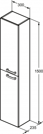 Dulap baie suspendat Ideal Standard Tempo, 150 cm, 2 usi, gri lucios [1]
