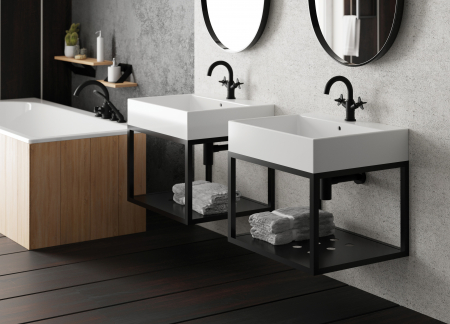 Consola baie suspendata Deante 50x50 cm negru mat [2]