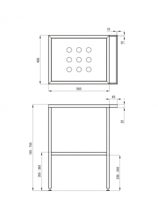 Lavoar baie pe blat si consola sustinere, 565 x 400 x 750 mm, Deante Temisto [3]