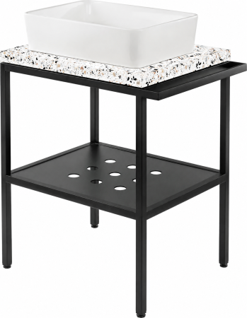 Mobilier baie - Consola sustinere cu blat stejar si lavoar inclus, 600x500x140 mm, Deante, Hiacynt